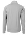 Nebraska Cornhuskers College Vault Cutter & Buck Adapt Eco Knit Hybrid Recycled Mens Quarter Zip Polished Medium Gray Mannequin Back