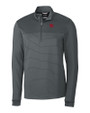 Nebraska Cornhuskers College Vault Cutter & Buck Traverse Stretch Eco Stripe Quarter Zip Mens Pullover Elemental Grey Mannequin