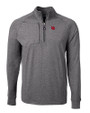Nebraska Cornhuskers College Vault Cutter & Buck Adapt Eco Knit Heather Mens Quarter Zip Pullover Black Heather Mannequin