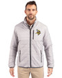 Minnesota Vikings Cutter & Buck Rainier PrimaLoft® Mens Eco Insulated Full Zip Puffer Jacket Polished Medium Gray Front