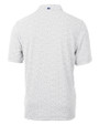 Nebraska Cornhuskers College Vault Cutter & Buck Virtue Eco Pique Botanical Print Recycled Mens Polo Polished Medium Gray Mannequin Back