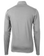 Nebraska Cornhuskers College Vault Cutter & Buck Virtue Eco Pique Recycled Quarter Zip Mens Pullover Polished Medium Gray Mannequin Back