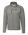 Nebraska Cornhuskers College Vault Cutter & Buck Mainsail Sweater-Knit Mens Full Zip Jacket Polished Heather Mannequin
