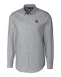 Nebraska Cornhuskers College Vault Cutter & Buck Stretch Oxford Mens Long Sleeve Dress Shirt Charcoal Mannequin