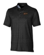 Idaho State Bengals College Vault Cutter & Buck Pike Micro Floral Print Stretch Mens Polo Black Mannequin