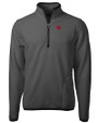 Nebraska Cornhuskers College Vault Cutter & Buck Cascade Eco Fleece Mens Quarter Zip Jacket Elemental Grey/Black Mannequin