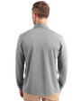 Nebraska Cornhuskers College Vault Cutter & Buck Virtue Eco Pique Recycled Quarter Zip Mens Big & Tall Pullover Polished Medium Gray Back