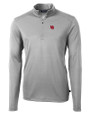 Nebraska Cornhuskers College Vault Cutter & Buck Virtue Eco Pique Recycled Quarter Zip Mens Big & Tall Pullover Polished Medium Gray Mannequin