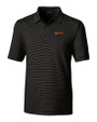 Idaho State Bengals College Vault Cutter & Buck Forge Pencil Stripe Stretch Mens Polo Black Mannequin