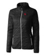Nebraska Cornhuskers College Vault Cutter & Buck Rainier PrimaLoft®  Womens Eco Insulated Full Zip Puffer Jacket Black Mannequin