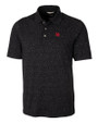 Nebraska Cornhuskers College Vault Cutter & Buck Advantage Tri-Blend Space Dye Mens Big and Tall Polo Dark Black Mannequin