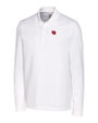Nebraska Cornhuskers College Vault Cutter & Buck Advantage Eco Tri-Blend Pique Mens Big and Tall Long Sleeve Polo White Mannequin