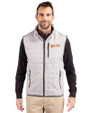Idaho State Bengals College Vault Cutter & Buck Rainier PrimaLoft® Mens Eco Insulated Full Zip Puffer Vest Polished Medium Gray Front
