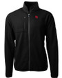 Nebraska Cornhuskers College Vault Cutter & Buck Cascade Eco Fleece Mens Full Zip Jacket Black Mannequin