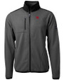 Nebraska Cornhuskers College Vault Cutter & Buck Cascade Eco Fleece Mens Full Zip Jacket Elemental Grey/Black Mannequin