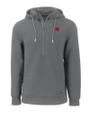 Nebraska Cornhuskers College Vault Cutter & Buck Roam Epic Versatility Half Zip Recycled Mens Hooded Pullover Elemental Grey Mannequin