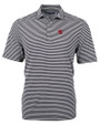 Nebraska Cornhuskers College Vault Cutter & Buck Virtue Eco Pique Stripe Recycled Mens Big and Tall Polo Black Mannequin