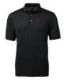 Nebraska Cornhuskers College Vault Cutter & Buck Virtue Eco Pique Tile Print Recycled Mens Big & Tall Polo Black Mannequin