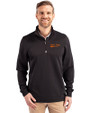 Idaho State Bengals College Vault Cutter & Buck Traverse Stretch Eco Quarter Zip Mens Big and Tall Pullover Black Front