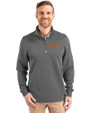 Idaho State Bengals College Vault Cutter & Buck Traverse Stretch Eco Quarter Zip Mens Big and Tall Pullover Elemental Grey Front
