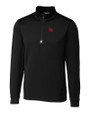 Nebraska Cornhuskers College Vault Cutter & Buck Traverse Stretch Eco Quarter Zip Mens Big and Tall Pullover Black Mannequin