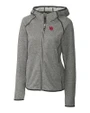 Nebraska Cornhuskers College Vault Cutter & Buck Mainsail Full Zip Hooded Womens Jacket Polished Heather Mannequin