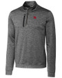 Nebraska Cornhuskers College Vault Cutter & Buck Stealth Heathered Quarter Zip Mens Pullover Elemental Grey Mannequin