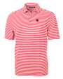 Nebraska Cornhuskers College Vault Cutter & Buck Virtue Eco Pique Stripe Recycled Mens Polo Red Mannequin