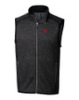 Nebraska Cornhuskers College Vault Cutter & Buck Mainsail Sweater-Knit Mens Full Zip Vest Charcoal Heather Mannequin
