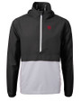 Nebraska Cornhuskers College Vault Cutter & Buck Charter Eco Recycled Mens Anorak Jacket Black/Polished Mannequin