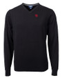 Nebraska Cornhuskers College Vault Cutter & Buck Lakemont Tri-Blend Mens V-Neck Pullover Sweater Black Mannequin