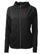 Nebraska Cornhuskers College Vault Cutter & Buck Adapt Eco Knit Hybrid Recycled Womens Full Zip Jacket Black Mannequin