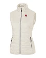 Nebraska Cornhuskers College Vault Cutter & Buck Rainier Recycled Insulated Puffer Womens Full Zip Vest Coconut Mannequin
