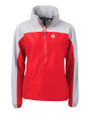Nebraska Cornhuskers College Vault Cutter & Buck Charter Eco Recycled Womens Anorak Jacket Red/Polished Mannequin