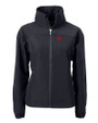 Nebraska Cornhuskers College Vault Cutter & Buck Charter Eco Recycled Womens Full-Zip Jacket Black Mannequin