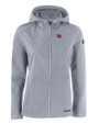 Nebraska Cornhuskers College Vault Cutter & Buck Evoke Recycled Honeycomb Fleece Womens Full Zip Jacket CONCRETE Mannequin