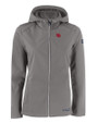 Nebraska Cornhuskers College Vault Cutter & Buck Evoke Recycled Honeycomb Fleece Womens Full Zip Jacket Elemental Grey Mannequin