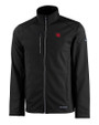 Nebraska Cornhuskers College Vault Cutter & Buck Evoke Softshell Recycled Full Zip Mens Jacket Black Mannequin