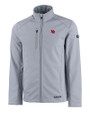 Nebraska Cornhuskers College Vault Cutter & Buck Evoke Softshell Recycled Full Zip Mens Jacket CONCRETE Mannequin