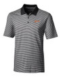 Idaho State Bengals College Vault Cutter & Buck Forge Tonal Stripe Stretch Mens Big and Tall Polo Black Mannequin