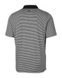 Idaho State Bengals College Vault Cutter & Buck Forge Tonal Stripe Stretch Mens Big and Tall Polo Black Mannequin Back