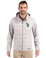 Athletics Cooperstown Cutter & Buck Evoke Recycled Honeycomb Fleece Mens Hybrid Full Zip Jacket CONCRETE Front