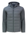 San Diego Padres Cooperstown Cutter & Buck Evoke Hybrid Eco Softshell Recycled Full Zip Mens Hooded Jacket EG_MANN_HG 1