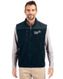Kansas City Royals Cooperstown Cutter & Buck Cascade Eco Fleece Mens Vest Navy Blue Front