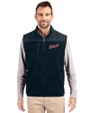 Detroit Tigers Cooperstown Cutter & Buck Cascade Eco Fleece Mens Vest Navy Blue Front