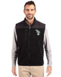 Athletics Cooperstown Cutter & Buck Cascade Epic Comfort Recycled Sherpa Fleece Mens Full Zip Vest Elemental Grey/Black Front