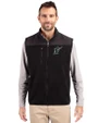 Miami Marlins Cooperstown Cutter & Buck Cascade Epic Comfort Recycled Sherpa Fleece Mens Full Zip Vest Black Front