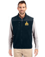 Seattle Mariners Cooperstown Cutter & Buck Cascade Eco Fleece Mens Vest Navy Blue Front