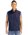 Boston Red Sox Cooperstown Cutter & Buck Charter Eco Recycled Mens Full-Zip Vest Navy Blue Front