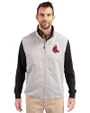Boston Red Sox Cooperstown Cutter & Buck Charter Eco Recycled Mens Full-Zip Vest Polished Medium Gray Front